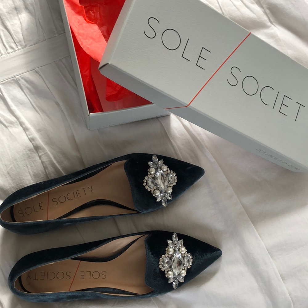 Sole Society Velvet Flats